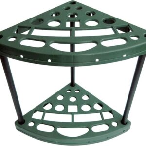 Trademark Home Garden Corner Rack That Holds 18 Yard Tools and Broom Holder-Garage Organizers and Storage by STO-Away, Dark Green