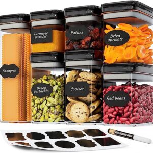 Chef’s Path Airtight Food Storage Containers Set for Home Organization – 7 Piece Largest Flip Lock Set w/more Capacity – BPA Free Plastic Dry Food Storage Containers with Lids