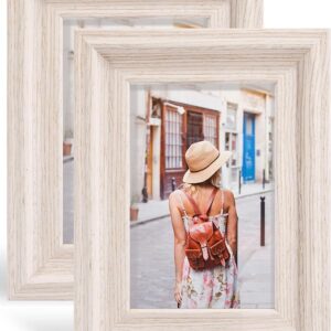 GraduationMall 4×6 Wood Picture Frames,Real Glass